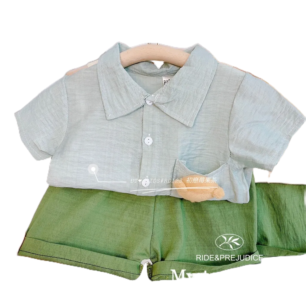 Sét Bộ Pizama Dũi Xước Siêu Mịn Áo Có Túi Kèm Gấu Thật Trước Ngực Cho Bé Từ 8-19kg