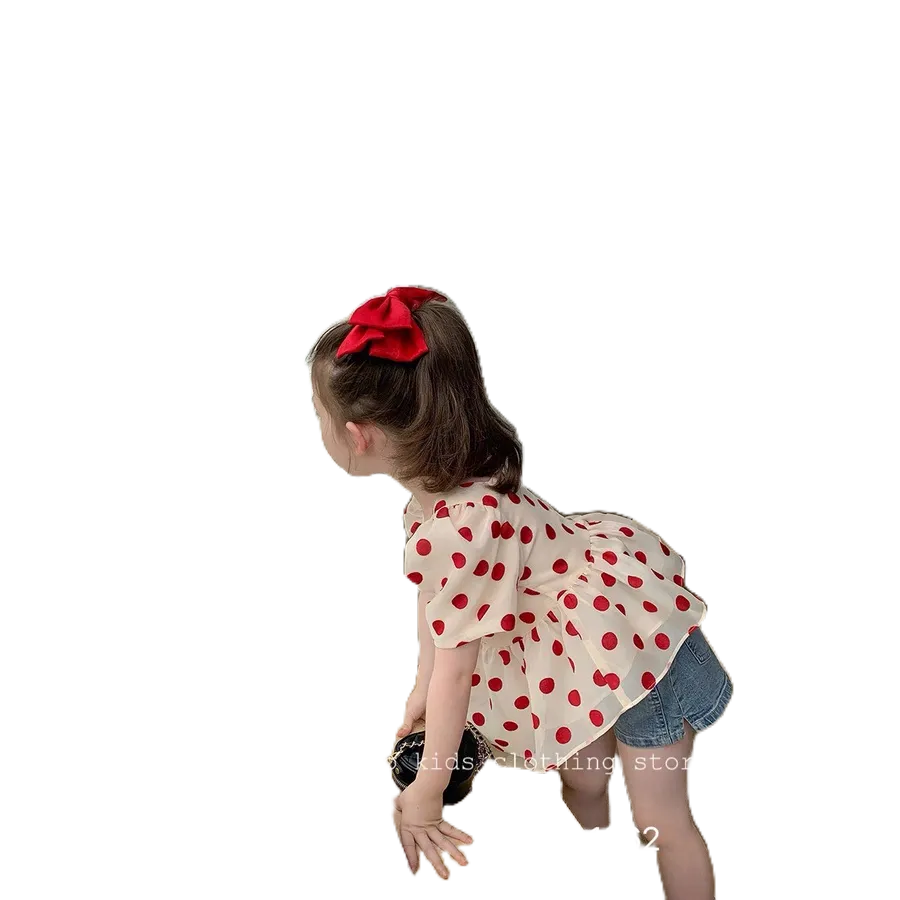 Sét Áo Bi Đỏ Đũi Mix Quần Jeans Honey Bee Điệu Đà Cho Bé Gái Yêu Từ 8-20kg