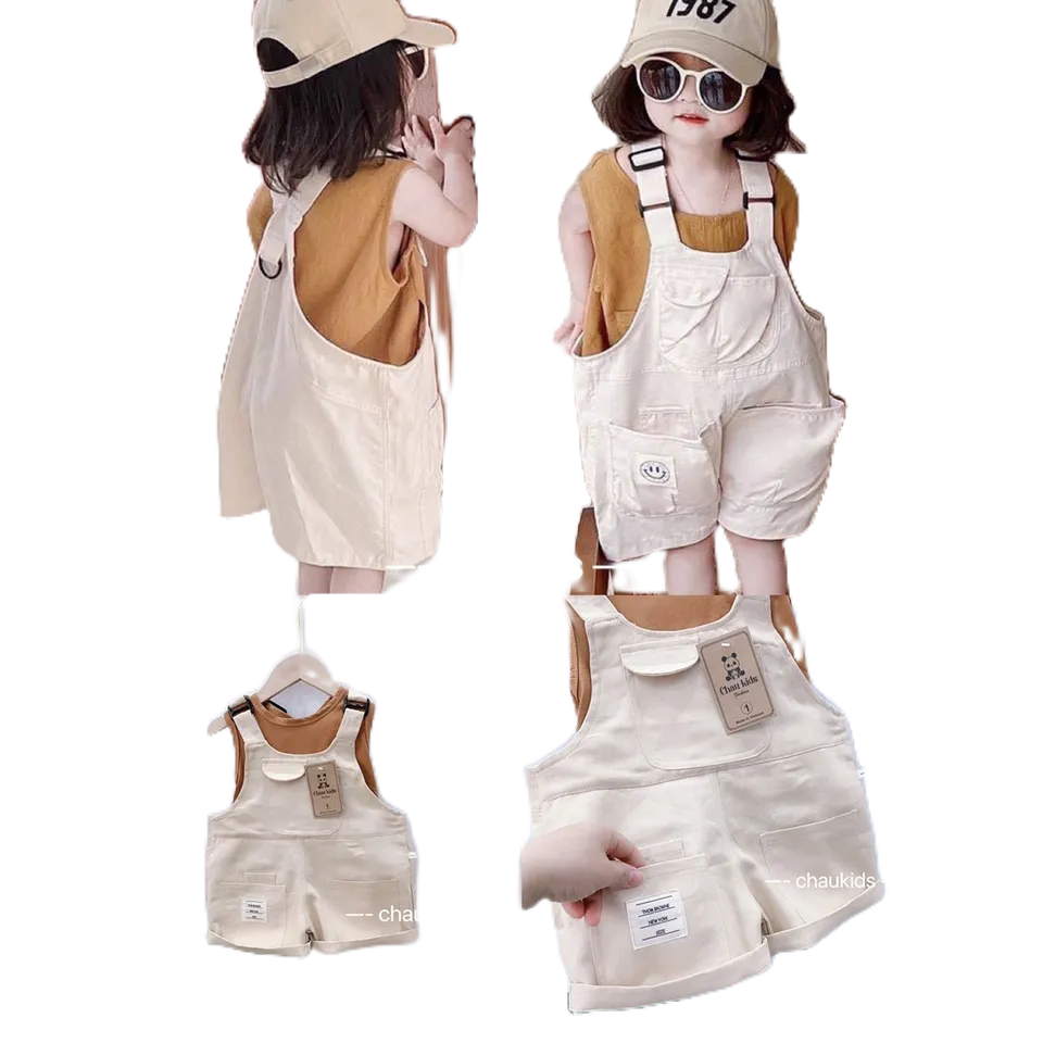Sét Yếm Kaki Túi Thật Phối Áo Cotton Xịn Xò Honey Bee Cho Bé Trai Bé Gái Từ 10- 20kg