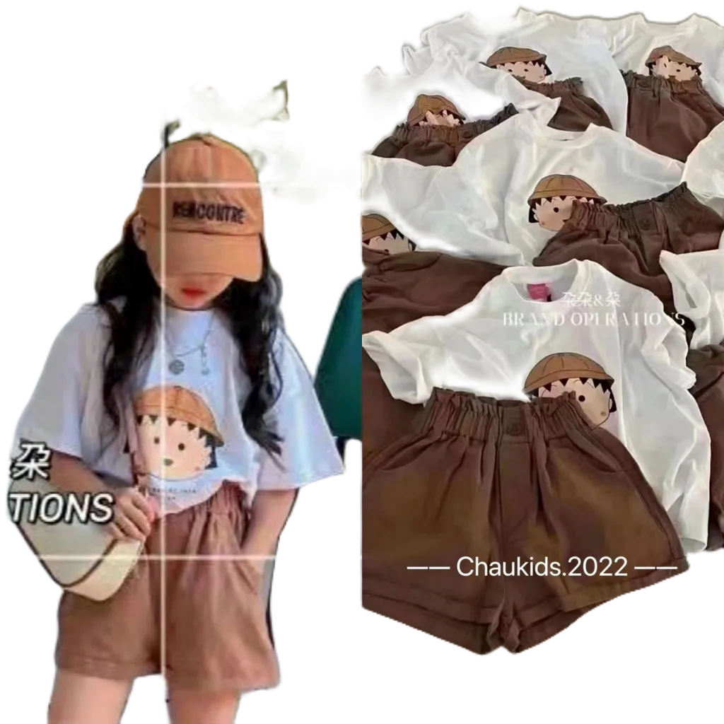 Sét bộ cô gái áo cánh dơi  phối quần cạp chun bản to siêu đẹp màu nâu cực Tây Hbeekids.vn