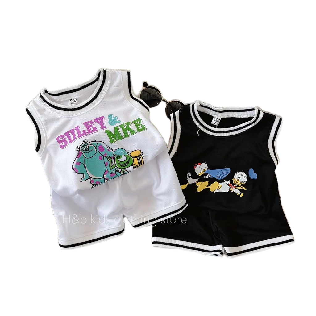 Sét bộ áo thun, áo phông cho bé trai  HONYBEE ba lỗ thông hơi viền kẻ từ 8-20kg