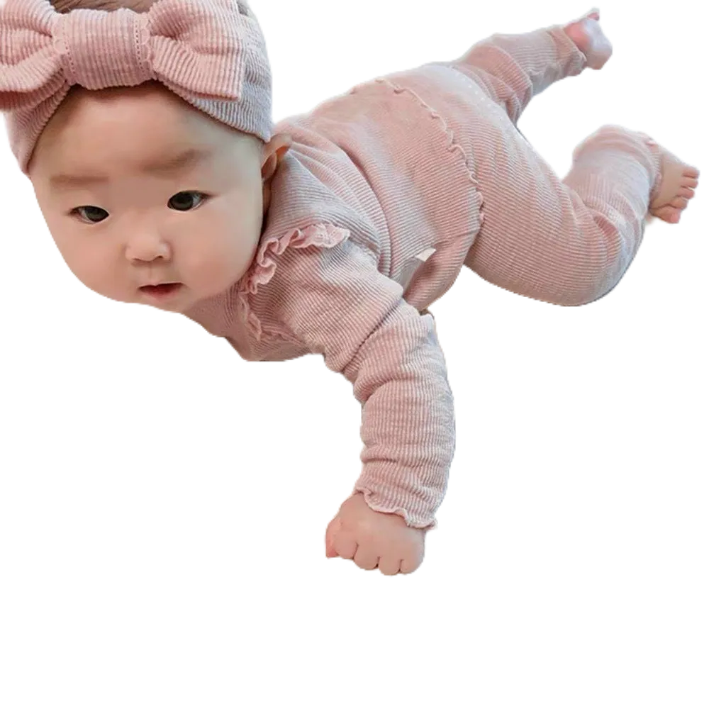 Bộ Dài Tay Chất Tăm Đũa Mềm Bèo Tay 5 màu HONEYBEE Cho Bé Gái  từ10-20kg