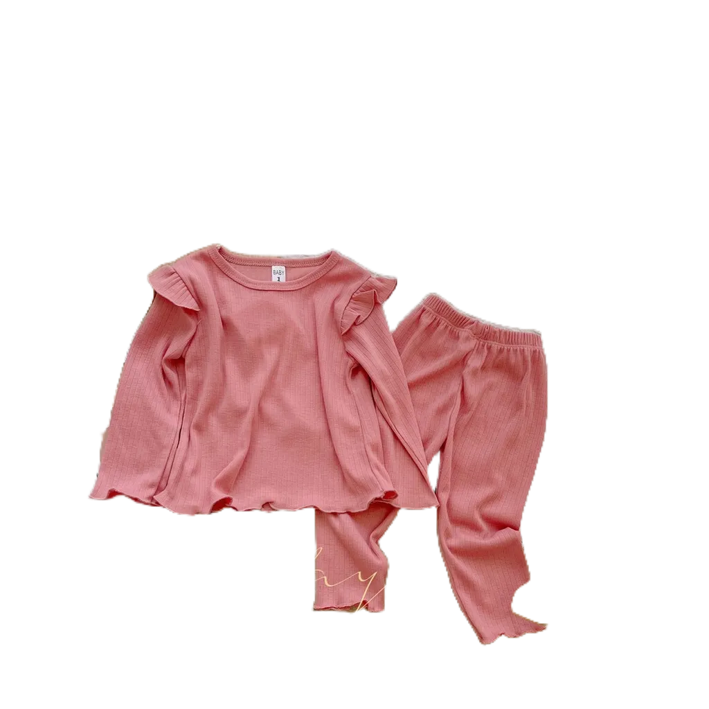 Bộ Dài Tay Chất Tăm Đũa Mềm Bèo Tay 5 màu HONEYBEE Cho Bé Gái  từ10-20kg