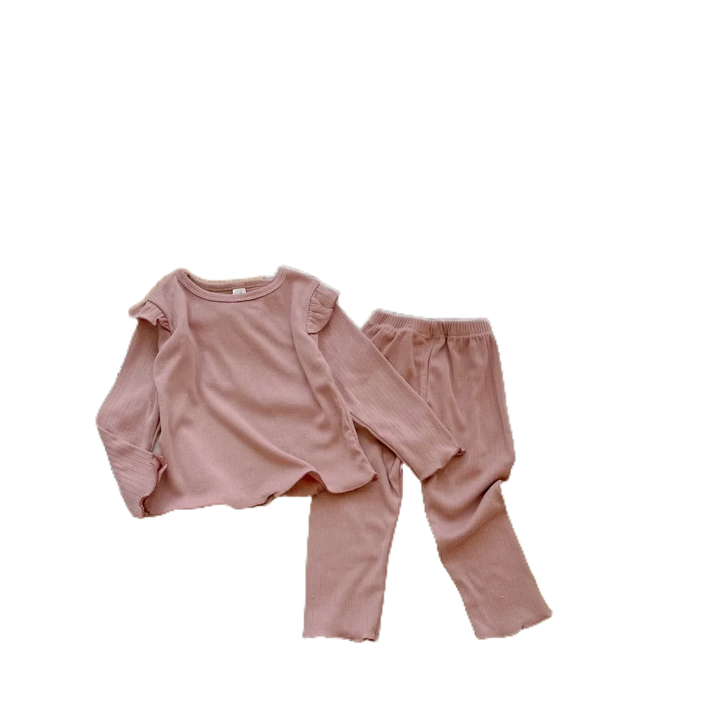 Bộ Dài Tay Chất Tăm Đũa Mềm Bèo Tay 5 màu HONEYBEE Cho Bé Gái  từ10-20kg