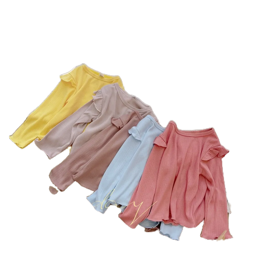 Bộ Dài Tay Chất Tăm Đũa Mềm Bèo Tay 5 màu HONEYBEE Cho Bé Gái  từ10-20kg