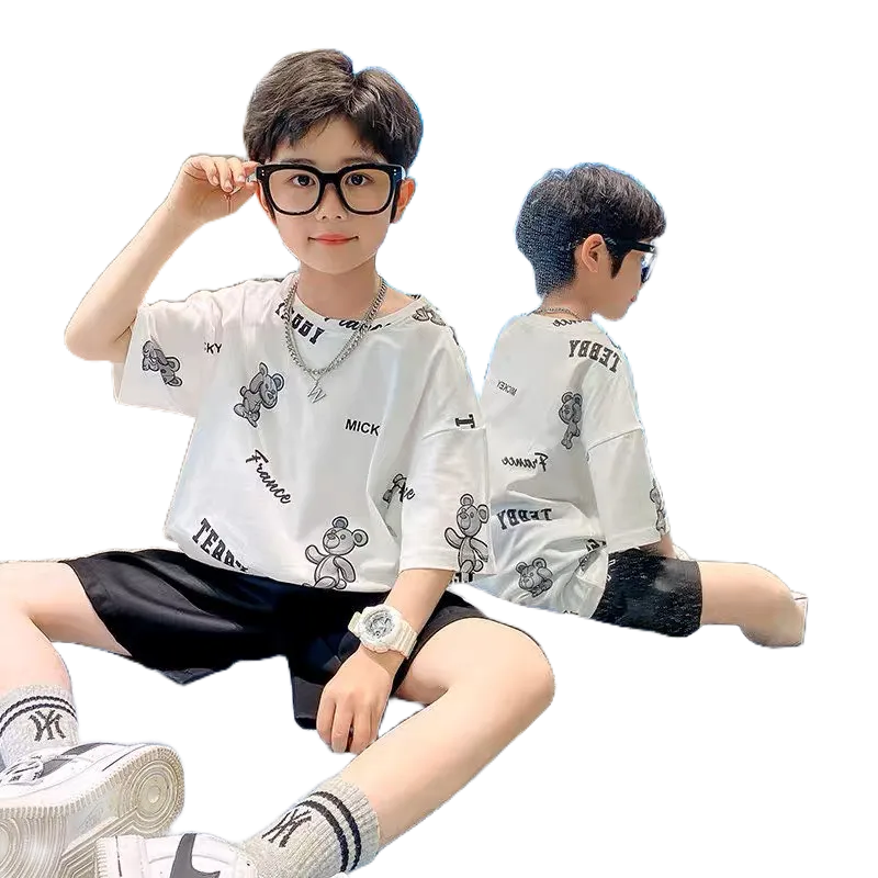 Áo Phông Gấu Honey Bee 2 màu Phong Cách Hàn Quốc Cho Bé Trai Từ 10 - 22kg