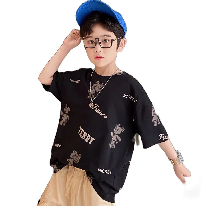 Áo Phông Gấu Honey Bee 2 màu Phong Cách Hàn Quốc Cho Bé Trai Từ 10 - 22kg