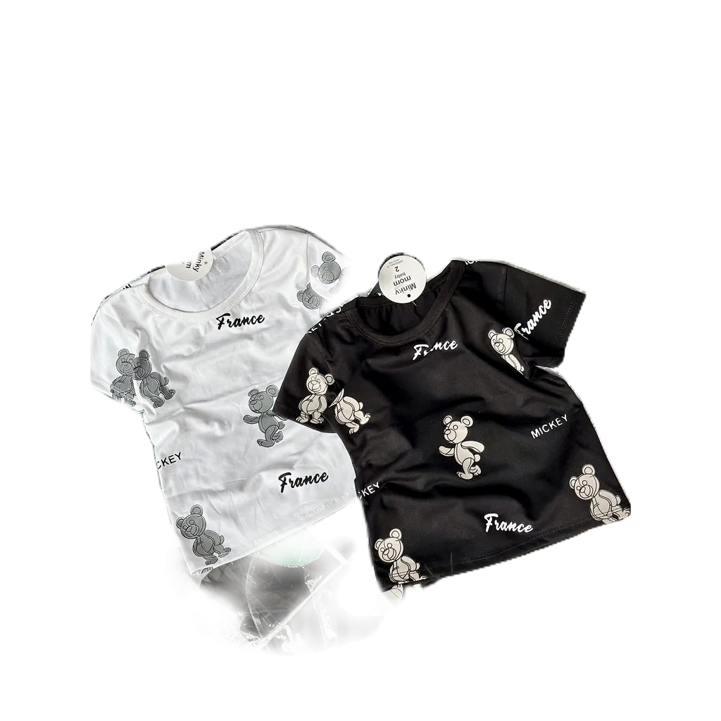 Áo Phông Gấu Honey Bee 2 màu Phong Cách Hàn Quốc Cho Bé Trai Từ 10 - 22kg