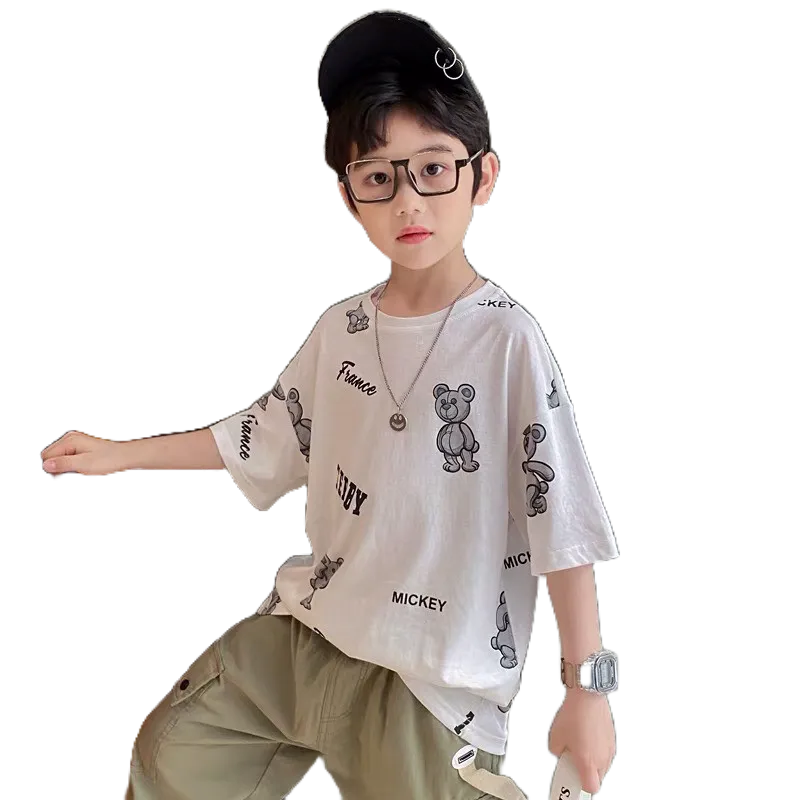 Áo Phông Gấu Honey Bee 2 màu Phong Cách Hàn Quốc Cho Bé Trai Từ 10 - 22kg