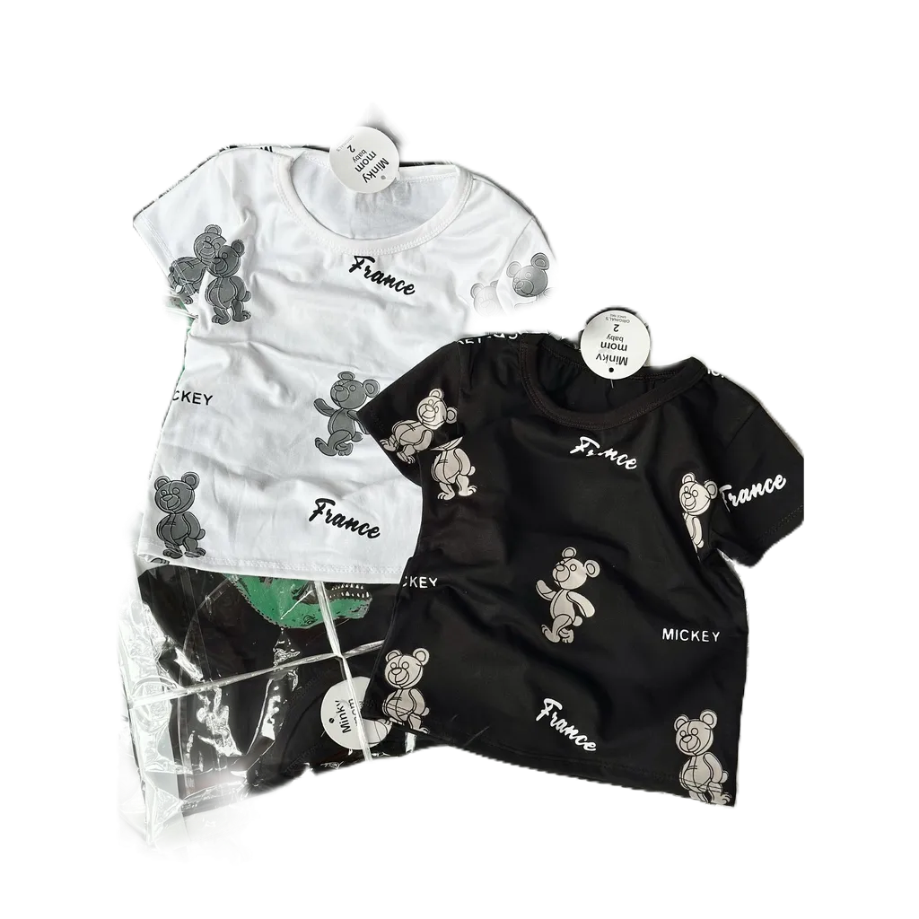 Áo Phông Gấu Honey Bee 2 màu Phong Cách Hàn Quốc Cho Bé Trai Từ 10 - 22kg