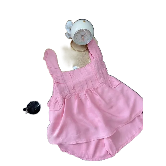 Bộ Đũi Hồng Cánh Tiên Dập Ly Siêu Xinh Cho Bé Gái Size 8-18kg