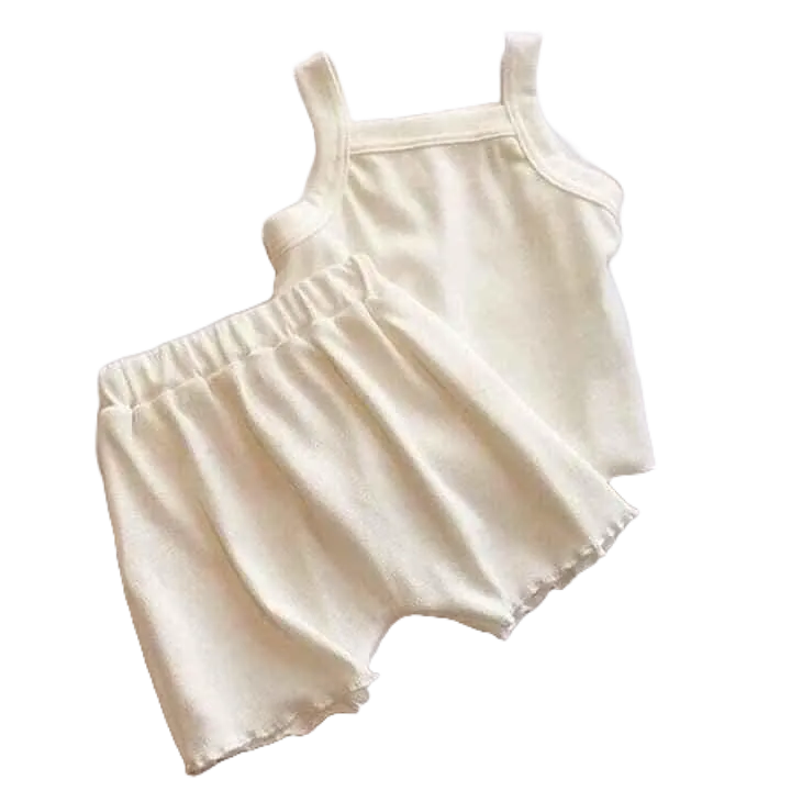 Bộ 2 Dây Bé Gái 5 Màu Dễ Thương Chất Cotton Tàu Mềm Mại