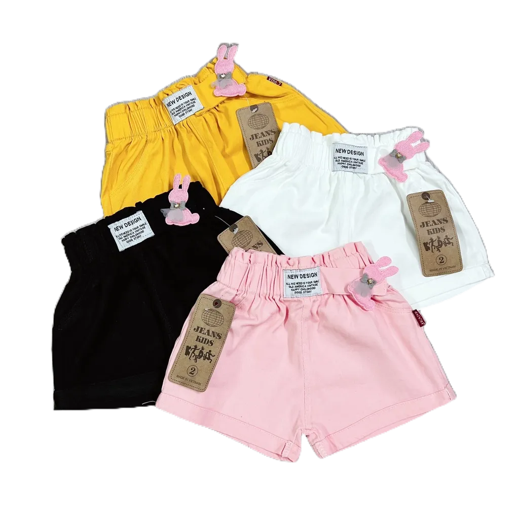 Quần  Kaki  Đai Thỏ 4 Màu Đen, Vàng Trắng Hồng HONEYBEE Siêu Xinh Cho Bé Gái