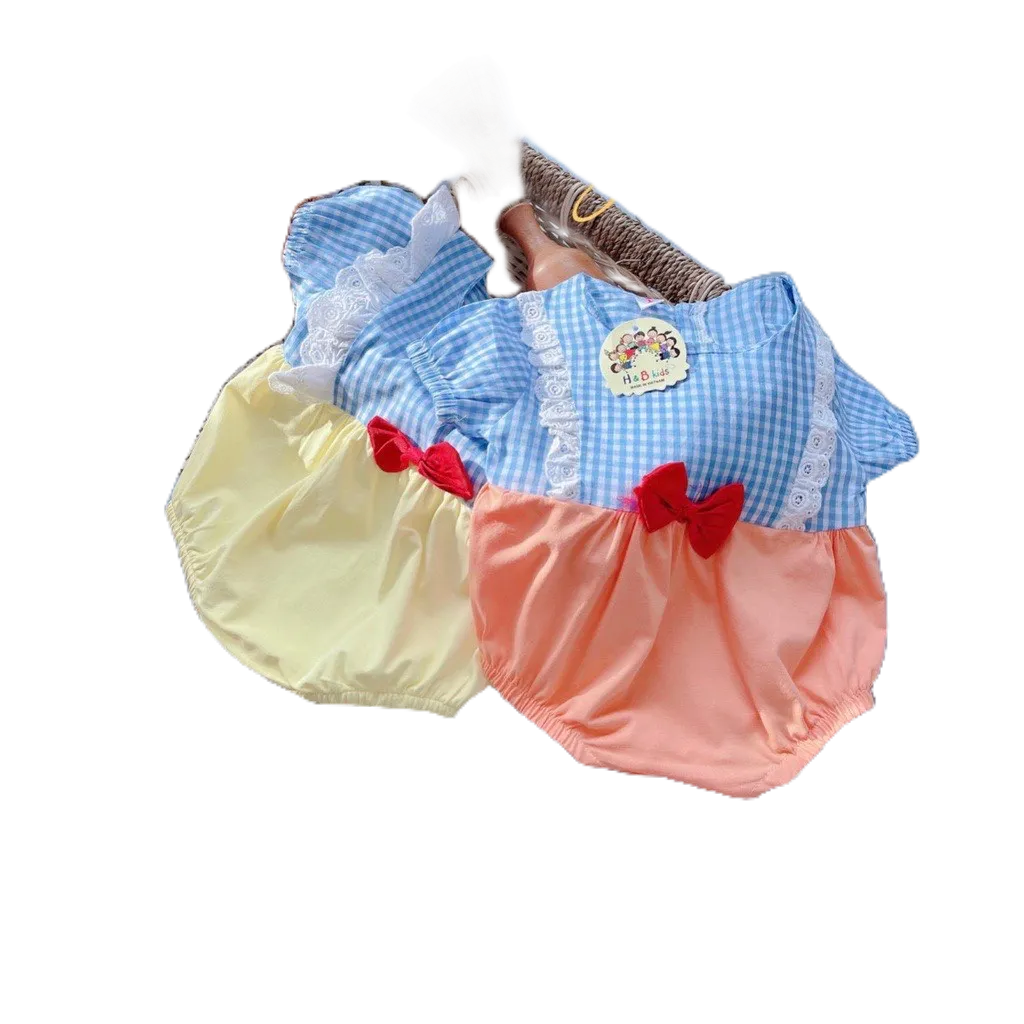 Sét bộ Body  nơ đỏ, viền ren HONEYBEE siêu xinh cho  bé yêu từ 3- 15 kg