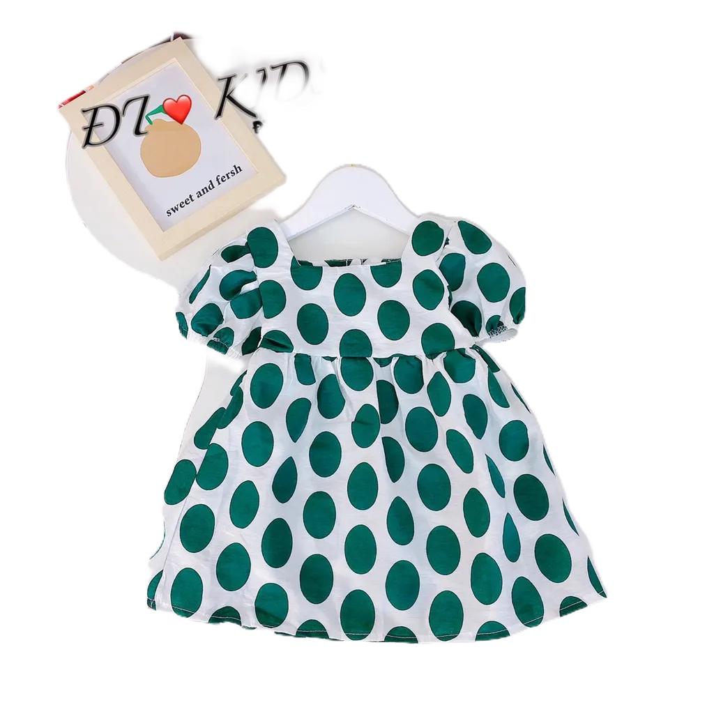 Váy Chấm Bi Đũi Cho Bé Gái 3 Màu Siêu Xinh, Phong Cách Công Chúa