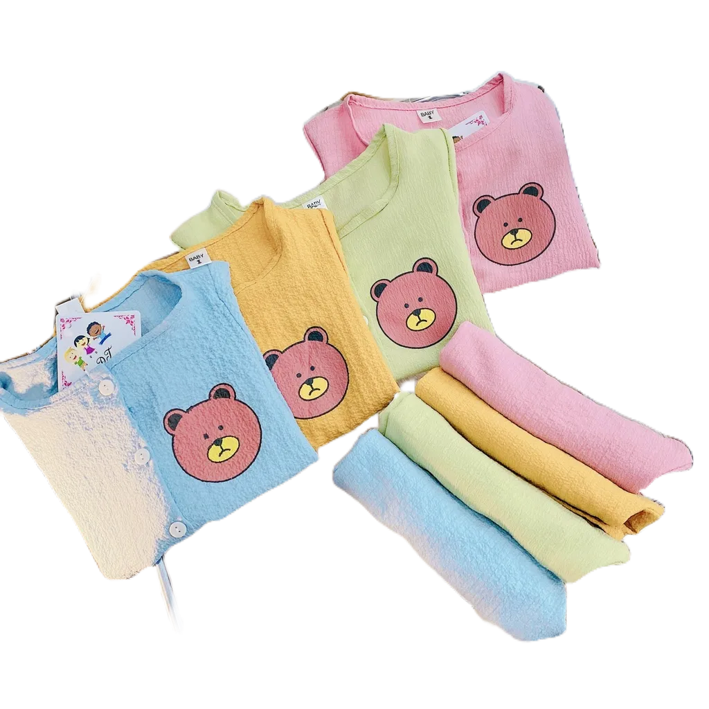 Set Bộ Đũi Xốp In Gấu Siêu Xinh Cho Bé Trai Bé Gái 4 Màu Hot