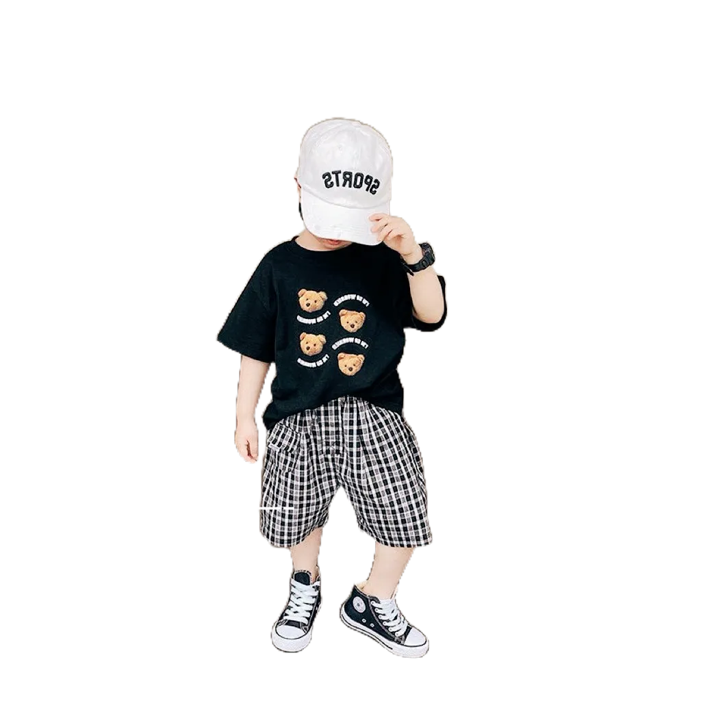 Áo Phông Cotton Mặt Gấu Honey Bee 2 Màu Siêu Đẹp Cho Bé Trai Từ 10-20kg