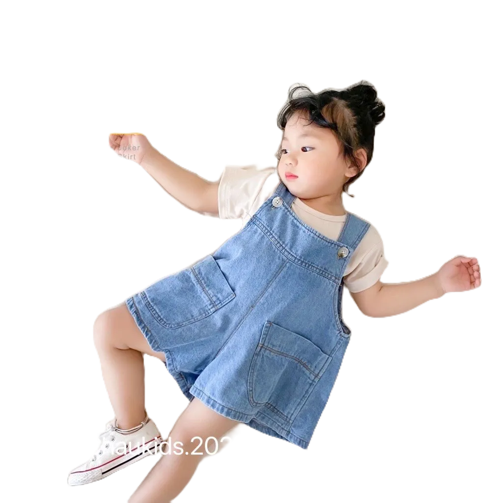 Sét Yếm Bò 2 Nút Trước Kèm Áo  Cotton Honey Bee Cho Bé Gái Từ 8- 20kg