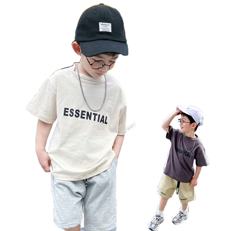 Áo thun, áo phông in chữ ESSENTIAL năng động cho bé trai, bé gái từ 8 -20 kg