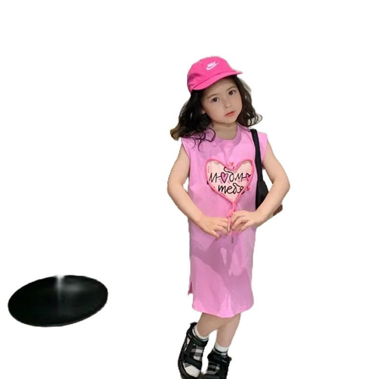 Váy Xinh Cho Bé Gái From Dài Rộng Họa Tiết Trái Tim Cột Dây cho Bé Từ 8-20kg