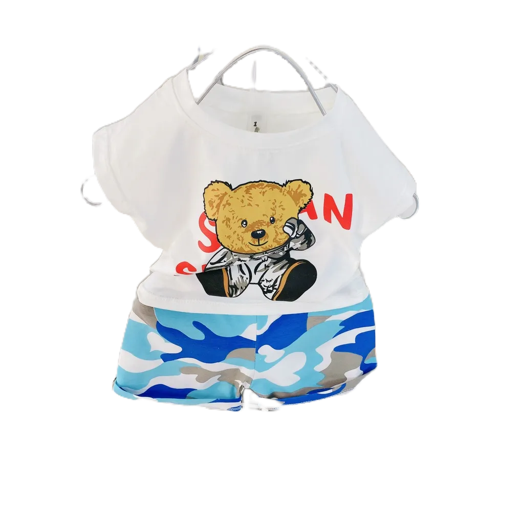 Sét Rằn Ri In Hình Gấu Ngộ Nghĩnh Cho Bé Trai Từ 8 - 20kg