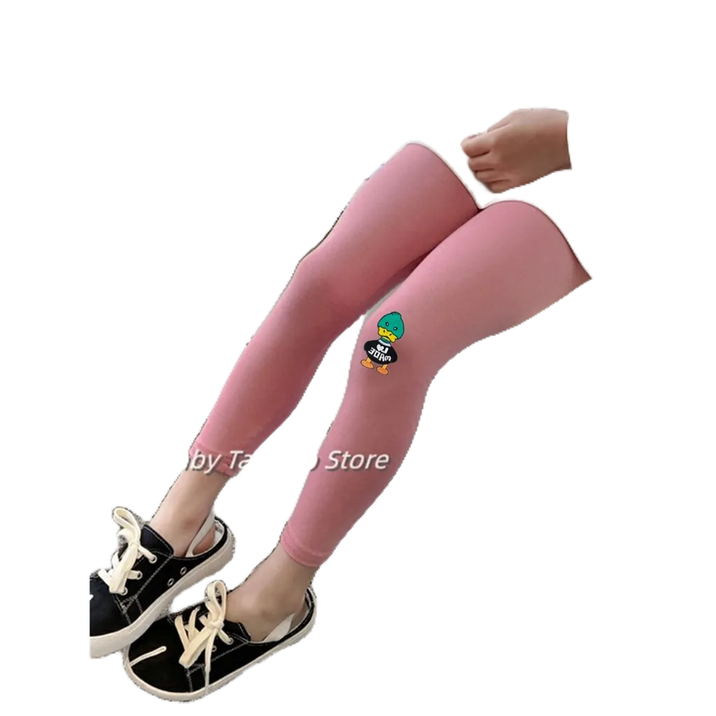 Quần Len Tăm Legging In Hình Vịt Made Co Dãn 4 Chiều HONEYBEE Hót Trend Cho Bé Gái Từ 8-20 kg