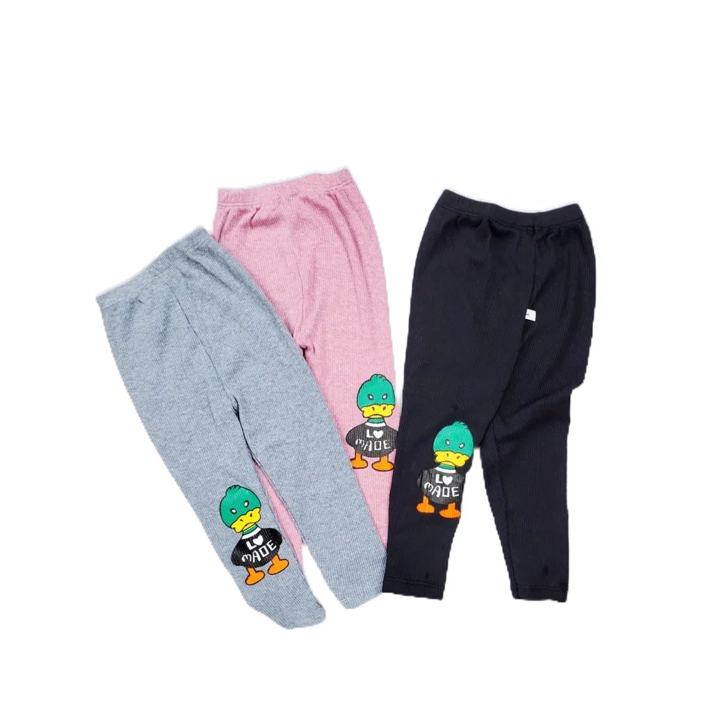 Quần Len Tăm Legging In Hình Vịt Made Co Dãn 4 Chiều HONEYBEE Hót Trend Cho Bé Gái Từ 8-20 kg