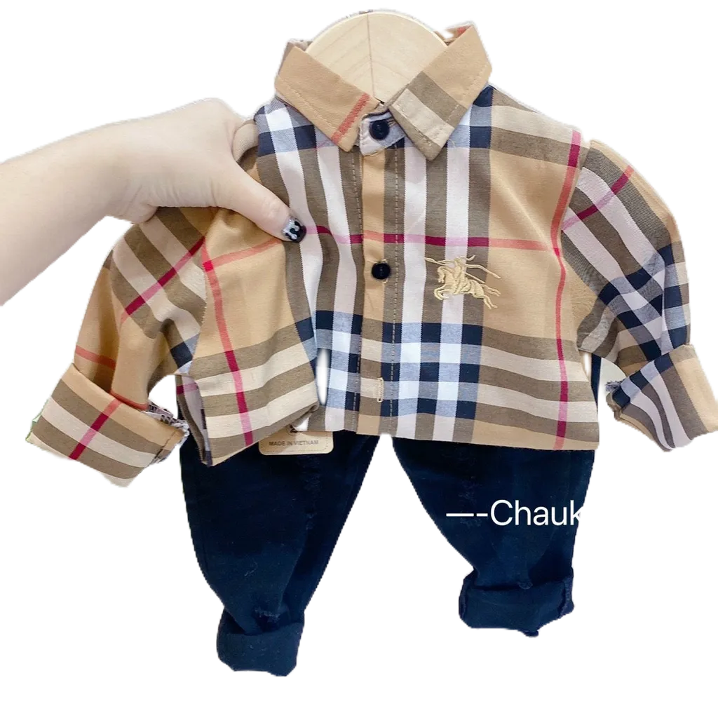 Sét Bộ Sơ Mi Phối Quần Kaki Bốn Màu Honey Bee Cho Bé Trai Từ 8-20kg