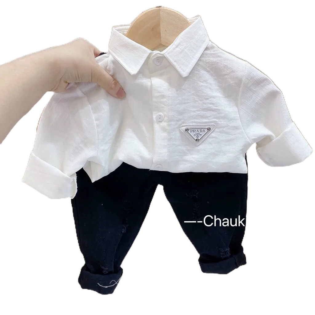 Sét Bộ Sơ Mi Phối Quần Kaki Bốn Màu Honey Bee Cho Bé Trai Từ 8-20kg