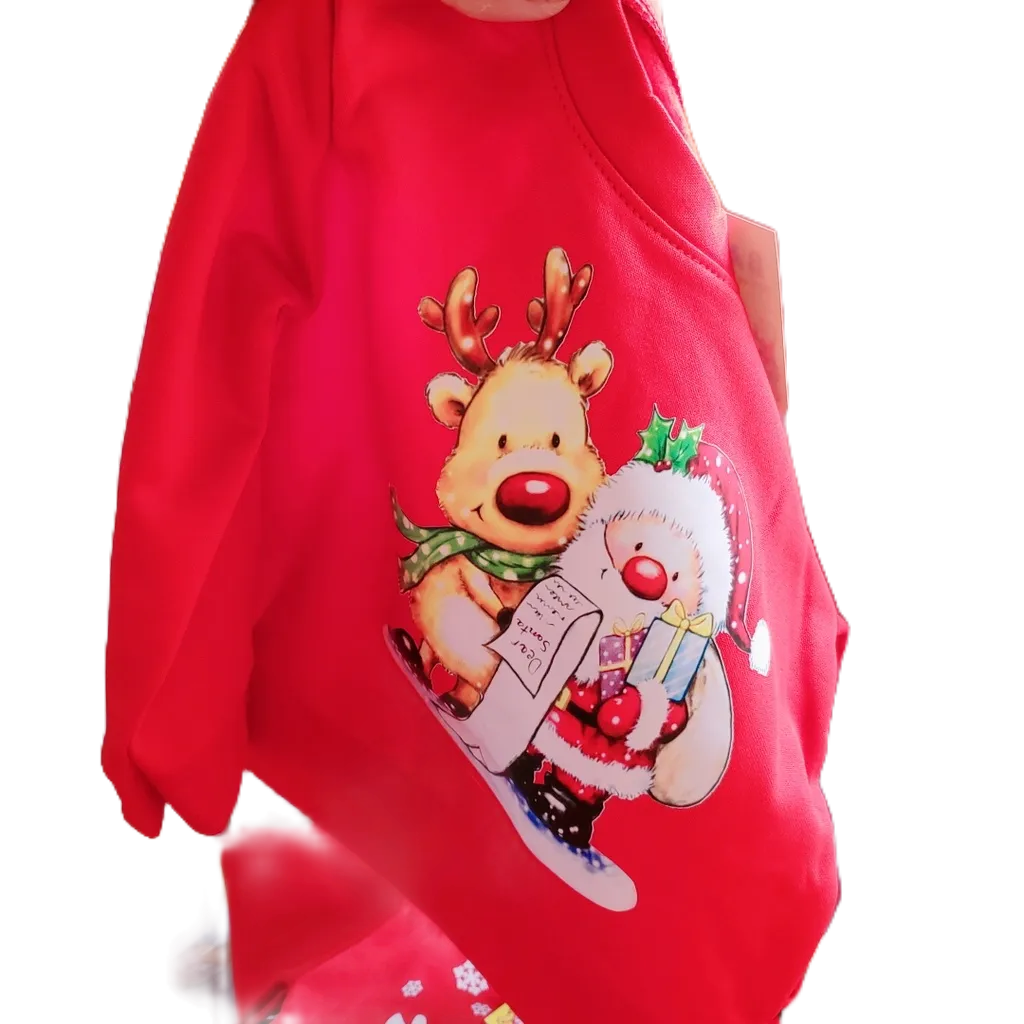 Áo Noel Nỉ Bông Mịn Honey Bee Hình In Xuất Sắc  Cho Bé Trai Bé Gái Từ 8-20 kg