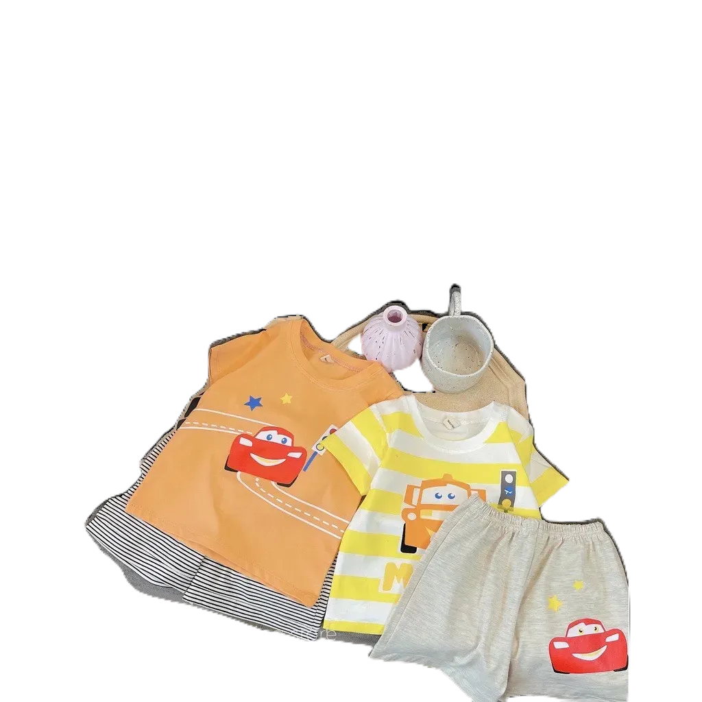 Sét Bộ Thun Bé Trai trai Cotton Ô TÔ Siêu Hót Từ 8-22kg