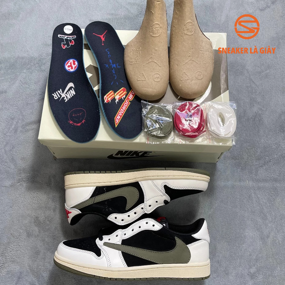 Giày Air Jordan 1 Low x Travis Scott Retro Low OG SP Olive DZ4137-106 - High Quality Fullbox