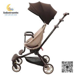 [Bản Cao Cấp] Xe Đẩy Du Lịch Gấp Gọn BaoBaoHao V18 Ngồi Ngả 5 Chế Độ (Nâu)