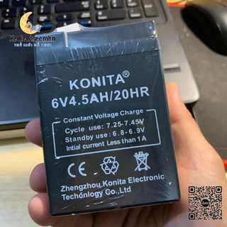 Ắc quy khô KONITA 6V 4.5A tiêu chuẩn dành cho xe điện đồ chơi trẻ em,mới nguyên seal 100%