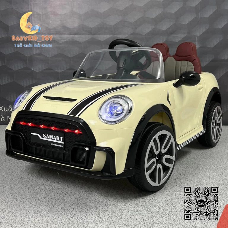 Ô Tô Điện Mini Cooper SMT 5688 2 Động Cơ Kết Nối Bluetooth Tốc Độ Cao (Đỏ-Hồng-Be)