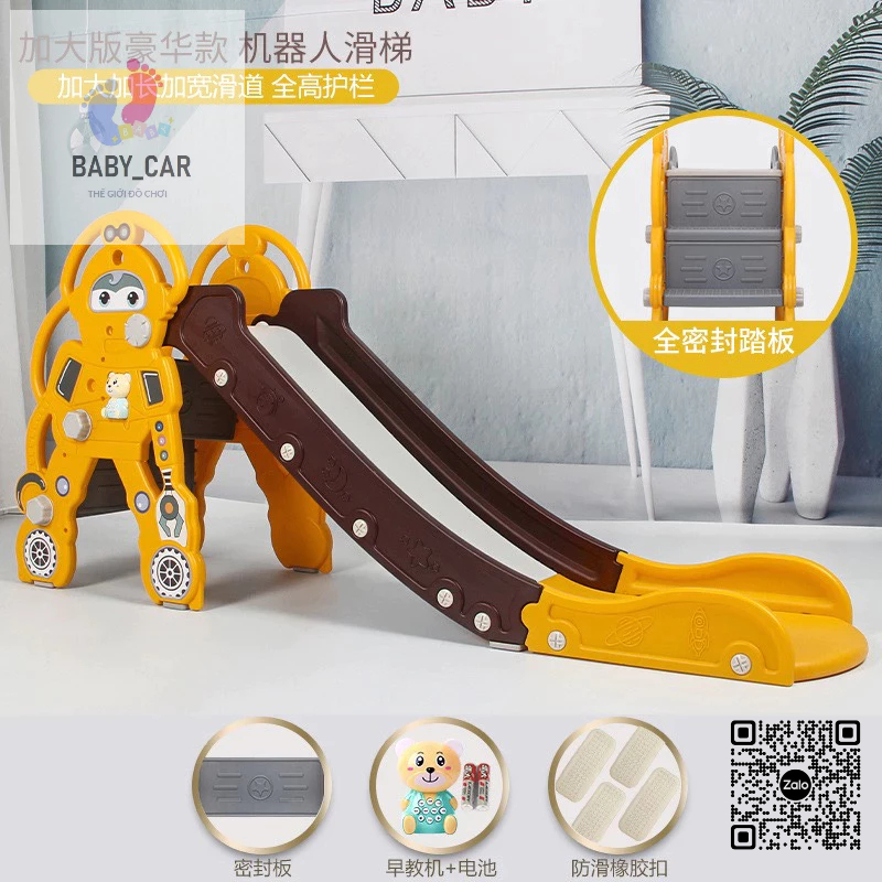 Cầu trượt vận động, cầu trượt vui chơi cho bé hình ROBOT từ 1-7 tuổi có thể gấp gọn