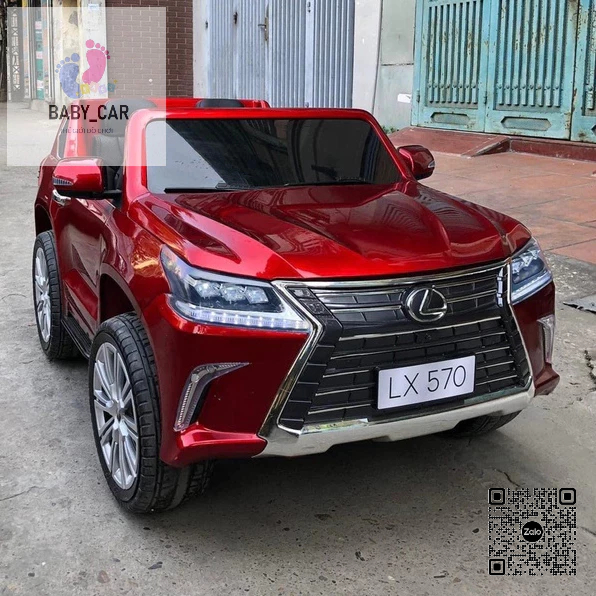 Ô tô điện LEXUS 570 bánh cao su ghế nệm da sơn tĩnh điện 4 động cơ (Đỏ-Trắng-Xanh-Đen)