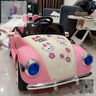 [Freeship Hà Nội] Ô Tô Điện Cute BRJ 5169 Cho Bé Gái Trang Trí Hello Kitty Từ 1-7 Tuổi (Hồng)