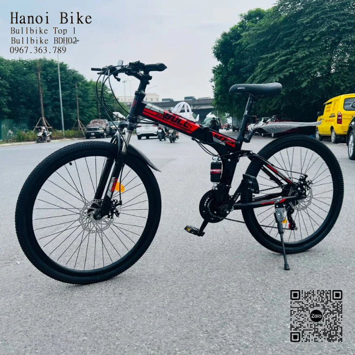 Xe Đạp Gấp Địa Hình BULL BDH02 Mẫu Mới 2023 Khung Hợp Kim Thép, Sơn Tĩnh Điện, 21 Tốc Độ, 26inch