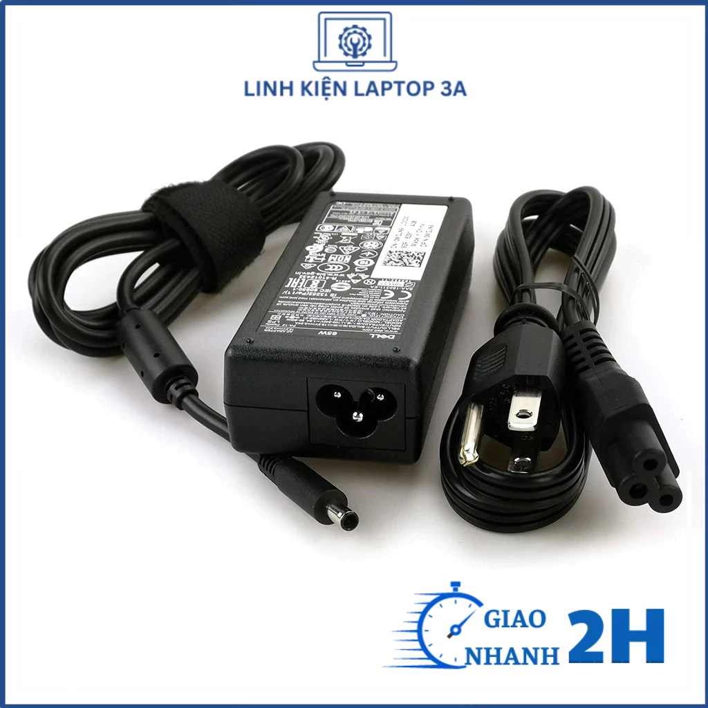 Sạc laptop Dell 19.5V-3.34A 65W ZIN chân kim nhỏ cho Dell Inspiron 13 14 15 3000 5000 3451 3458 5558 5568