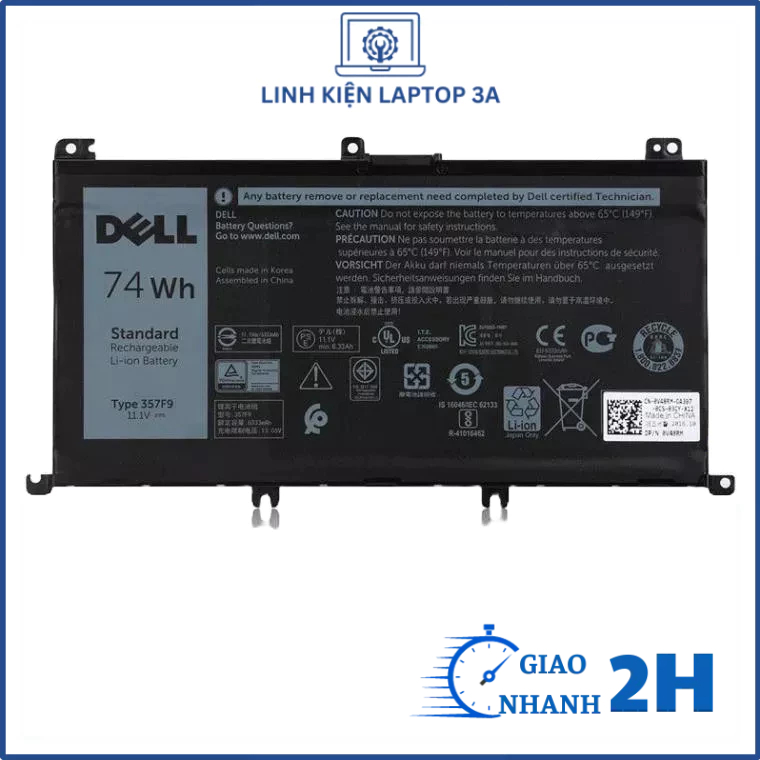 Pin Laptop  Dell Inspiron 15 7000 7557 7567 7559 7556 5577 357F9 74Wh ZIN