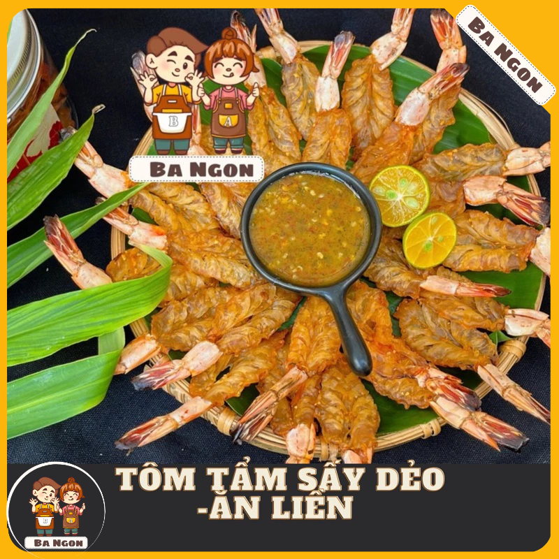 200g Tôm tẩm sấy ăn liền - tôm sấy muối ớt ăn liền - Hình shop tự chụp