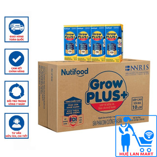 [CHÍNH HÃNG] Sữa Bột Pha Sẵn Nutifood Grow Plus+ Xanh Hương Vani Thùng 48 Hộp x 180ml (Giúp trẻ tăng cân khỏe mạnh)