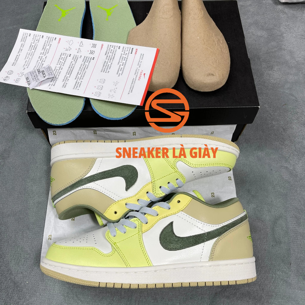 Giày Air Jordan 1 Low Green Sail - Bản Cao Cấp Fullbox