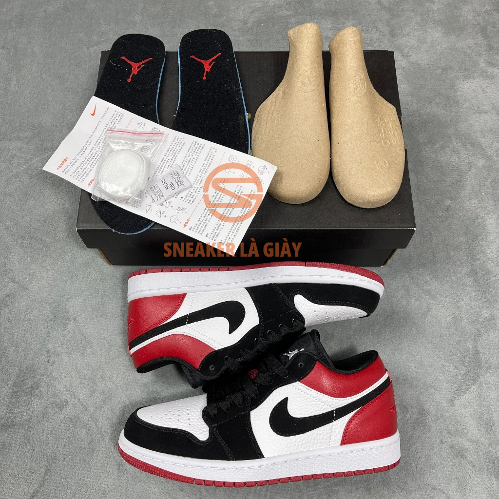 Giày sneaker Jordan 1 Low Black Toe - Bản Đẹp Fullbox