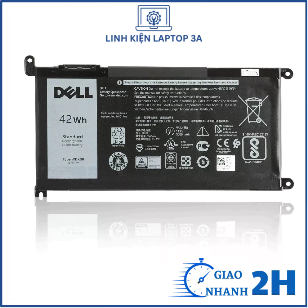 Pin laptop Dell Inspiron 5567 WDX0R ZIN 5568 13 7368 5368 7569 7579 7560 5480 Vostro 5468 5471 Latitude 3480 3189 42wh