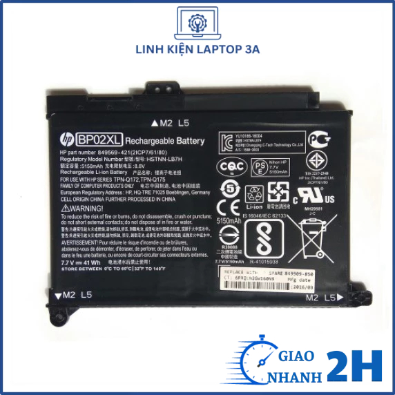 Pin laptop HP Pavilion 15-AU 15z-AW000 15-AU010WM 15-AU000 BP02XL ZIN HSTNN-LB7H HSTNN-UB7B