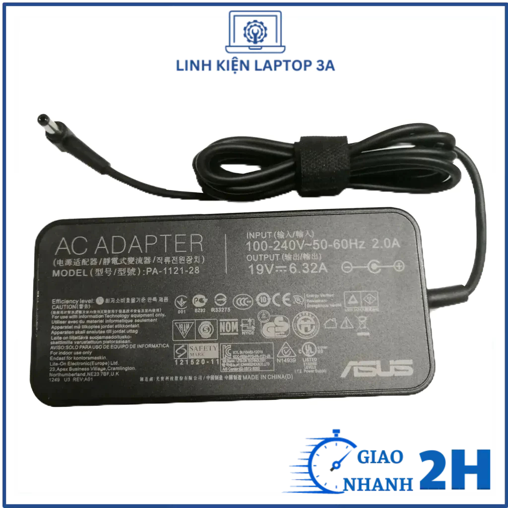 Sạc Laptop Asus Gaming 19V - 6.32A  Sạc ZIN Chân thường to 2.5mm
