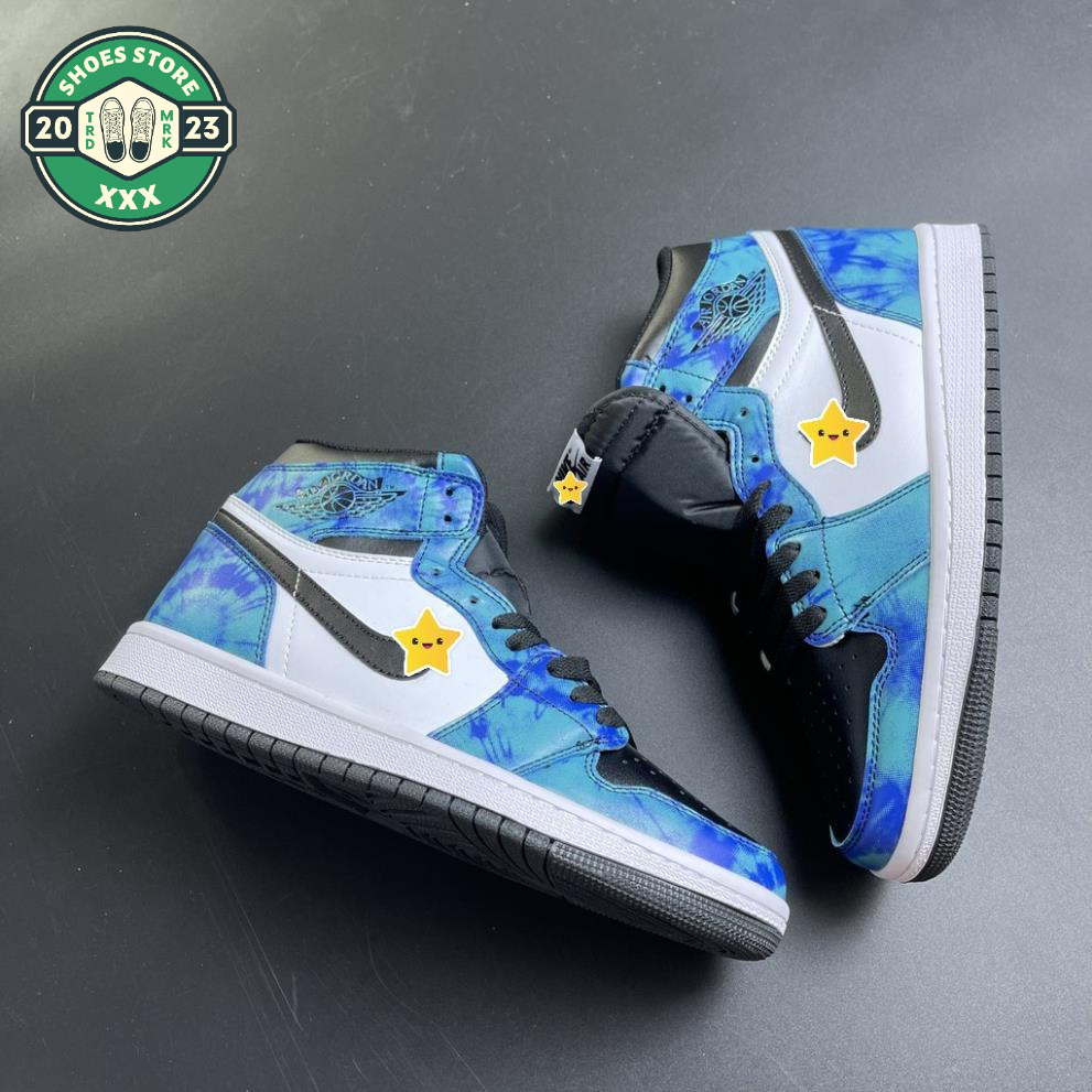 Giày sneaker JD Tie Dye Cổ thấp_Giày thể thao Jordan xanh loang độc lạ thời trang