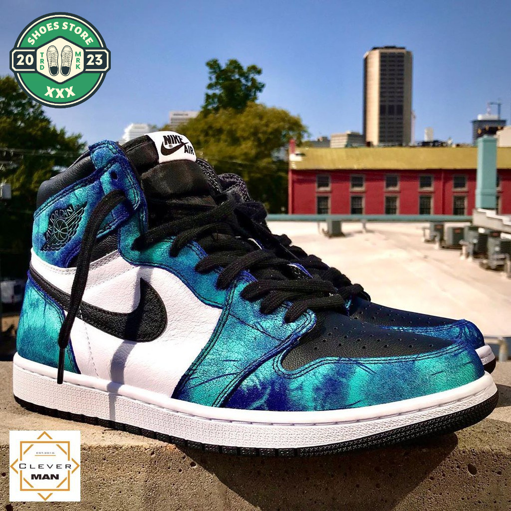 Giày sneaker JD Tie Dye Cổ thấp_Giày thể thao Jordan xanh loang độc lạ thời trang